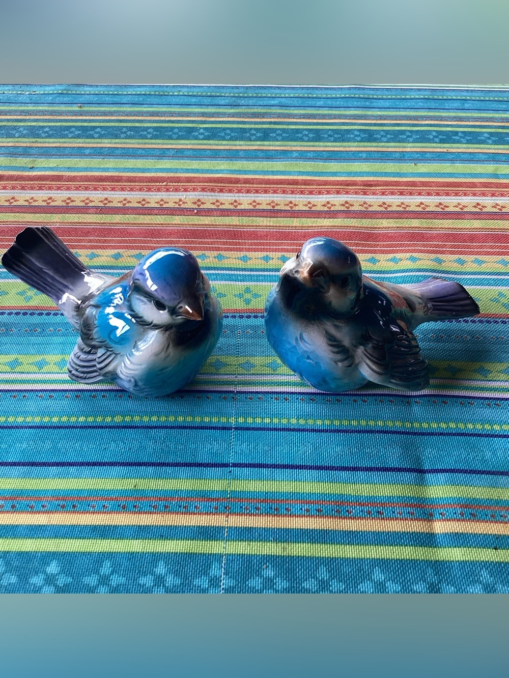 Goebel Vintage Porcelain Birds - pair in blue